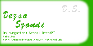 dezso szondi business card